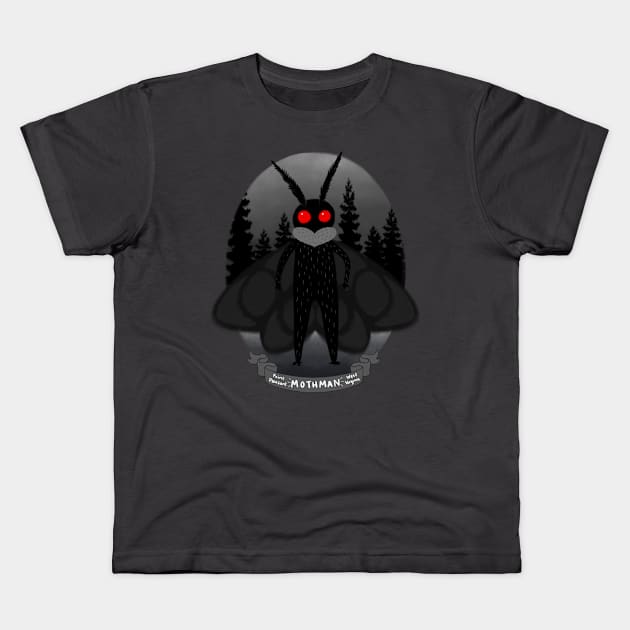 Mothman! Travel Plaque Kids T-Shirt by Meowlentine